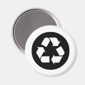 Symbol gerecycelt - Reduzieren, wiederverwenden, G Magnet (Vorderseite/Rückseite)