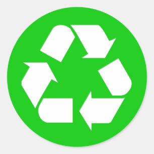 Symbol gerecycelt - Reduzieren, wiederverwenden, G Runder Aufkleber