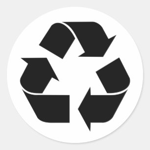 Symbol gerecycelt runder aufkleber