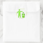 Symbol gerecycelt runder aufkleber (Tasche)
