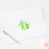 Symbol gerecycelt runder aufkleber (Umschlag)