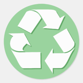 Symbol gerecycelt runder aufkleber