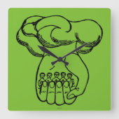 Symbol: Göttliche Hand Quadratische Wanduhr (Vorderseite)