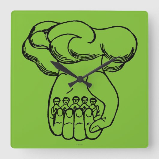 Symbol: Göttliche Hand Quadratische Wanduhr (Vorderseite)