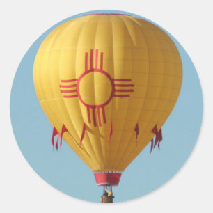 Symbol-Heißluft-Ballon-Aufkleber Zias Sun Runder Aufkleber