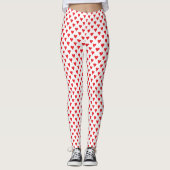 Symbol Herzdesign Muster hell rot Leggings (Vorderseite)