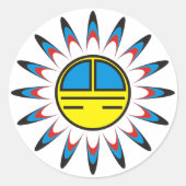 Symbol Indianer Runder Aufkleber (Vorderseite)