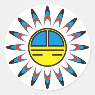 Symbol Indianer Runder Aufkleber