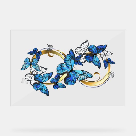 Symbol Infinity of Blue Morpho Butterflies Acrylschild (Vorderseite)