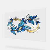 Symbol Infinity of Blue Morpho Butterflies Acrylschild (Winkel)
