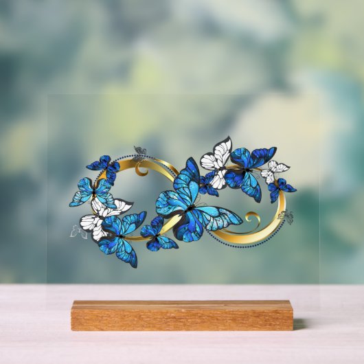 Symbol Infinity of Blue Morpho Butterflies Acrylschild (Neutral)