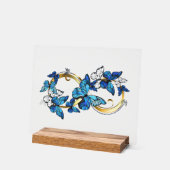 Symbol Infinity of Blue Morpho Butterflies Acrylschild (Winkel)
