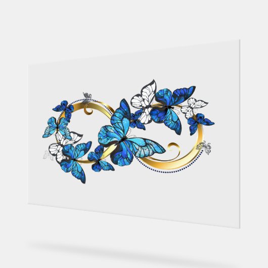 Symbol Infinity of Blue Morpho Butterflies Acrylschild (Winkel)