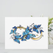 Symbol Infinity of Blue Morpho Butterflies Ankündigung (Stehend Vorderseite)