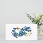 Symbol Infinity of Blue Morpho Butterflies Ankündigung (Stehend Vorderseite)