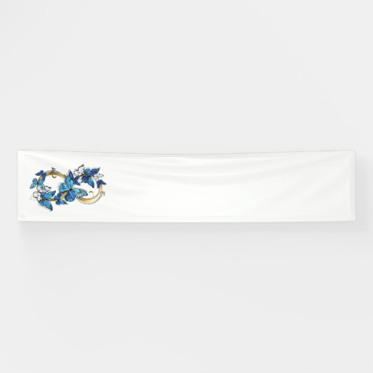 Symbol Infinity of Blue Morpho Butterflies Banner (Horizontal)