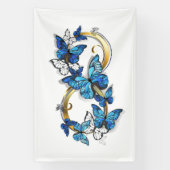 Symbol Infinity of Blue Morpho Butterflies Banner (Vertikal)