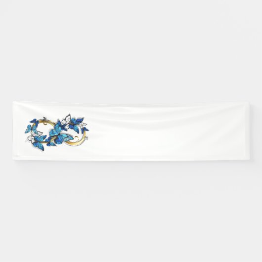 Symbol Infinity of Blue Morpho Butterflies Banner (Horizontal)