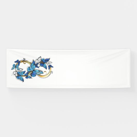 Symbol Infinity of Blue Morpho Butterflies Banner (Horizontal)