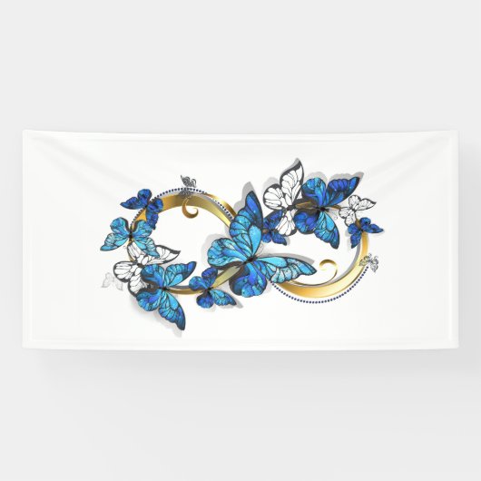 Symbol Infinity of Blue Morpho Butterflies Banner (Horizontal)