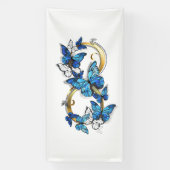 Symbol Infinity of Blue Morpho Butterflies Banner (Vertikal)