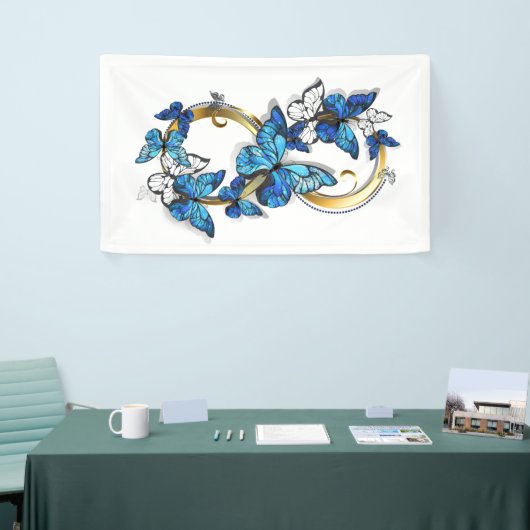 Symbol Infinity of Blue Morpho Butterflies Banner (Messeveranstaltung)