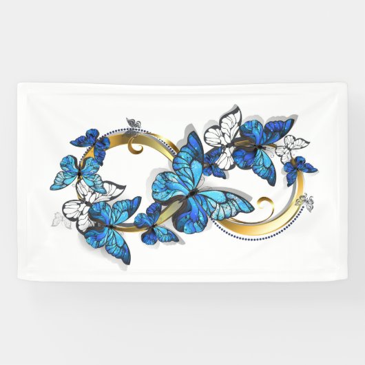 Symbol Infinity of Blue Morpho Butterflies Banner (Horizontal)