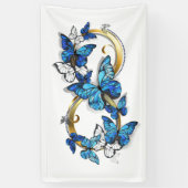 Symbol Infinity of Blue Morpho Butterflies Banner (Vertikal)