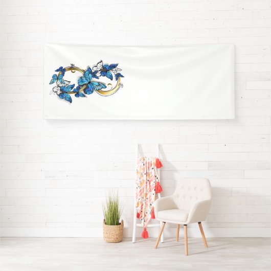 Symbol Infinity of Blue Morpho Butterflies Banner (Insitu)
