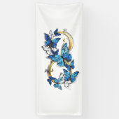 Symbol Infinity of Blue Morpho Butterflies Banner (Vertikal)