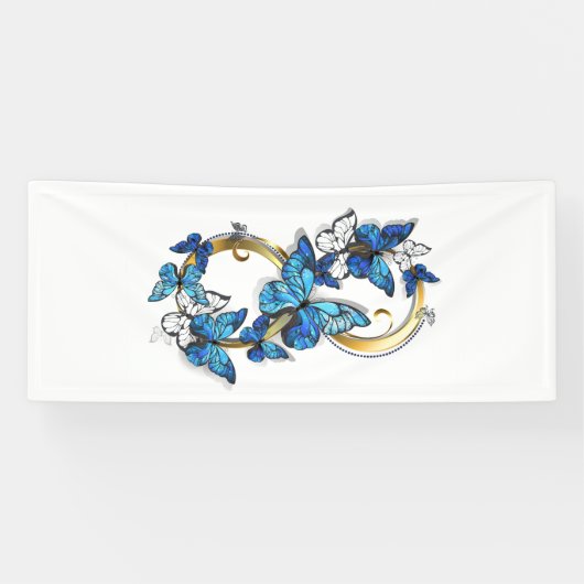 Symbol Infinity of Blue Morpho Butterflies Banner (Horizontal)