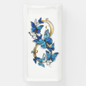 Symbol Infinity of Blue Morpho Butterflies Banner (Vertikal)