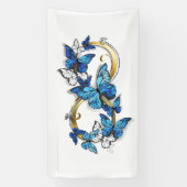 Symbol Infinity of Blue Morpho Butterflies Banner (Vertikal)