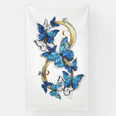 Symbol Infinity of Blue Morpho Butterflies Banner (Vertikal)