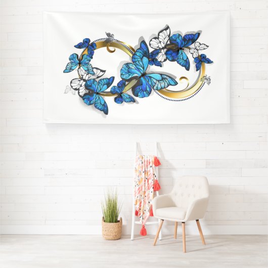 Symbol Infinity of Blue Morpho Butterflies Banner (Insitu)