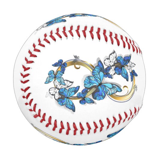 Symbol Infinity of Blue Morpho Butterflies Baseball (Vorderseite Links)