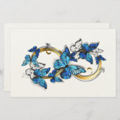 Symbol Infinity of Blue Morpho Butterflies Briefpapier (Vorne/Hinten)