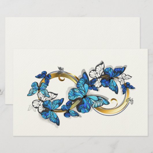 Symbol Infinity of Blue Morpho Butterflies Briefpapier (Vorne/Hinten)