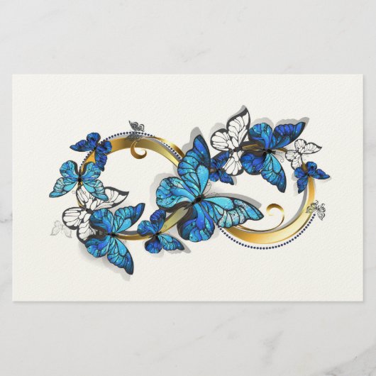 Symbol Infinity of Blue Morpho Butterflies Briefpapier (Vorderseite)