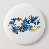 Symbol Infinity of Blue Morpho Butterflies Button (Vorderseite)