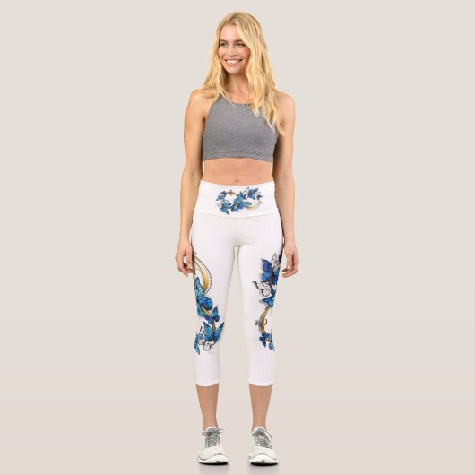 Symbol Infinity of Blue Morpho Butterflies Capri Leggings (Vorderseite)