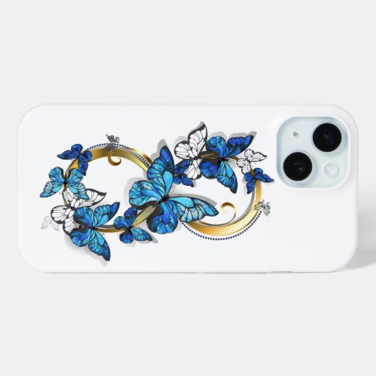 Symbol Infinity of Blue Morpho Butterflies Case-Mate iPhone Hülle (Rückseite (Horizontal))