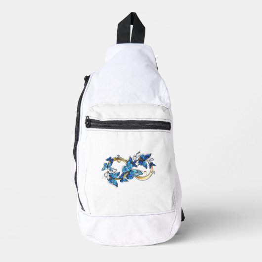 Symbol Infinity of Blue Morpho Butterflies Crossbody Bag (Vorderseite)