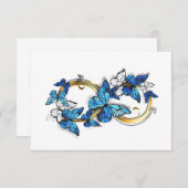 Symbol Infinity of Blue Morpho Butterflies Dankeskarte (Vorne/Hinten)