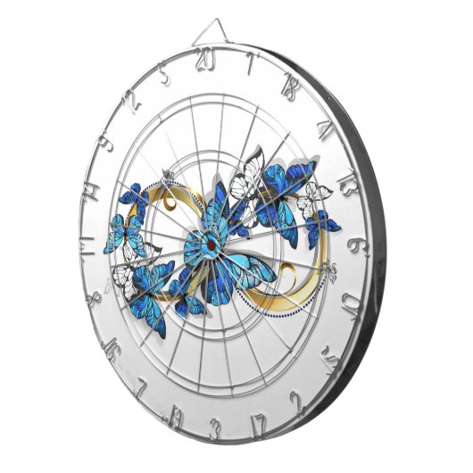 Symbol Infinity of Blue Morpho Butterflies Dartscheibe (Vorderseite rechts)
