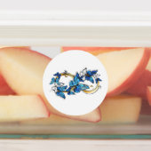 Symbol Infinity of Blue Morpho Butterflies Etiketten (Befestigt)