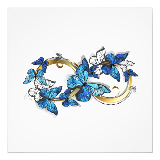 Symbol Infinity of Blue Morpho Butterflies Fotodruck (Vorne)