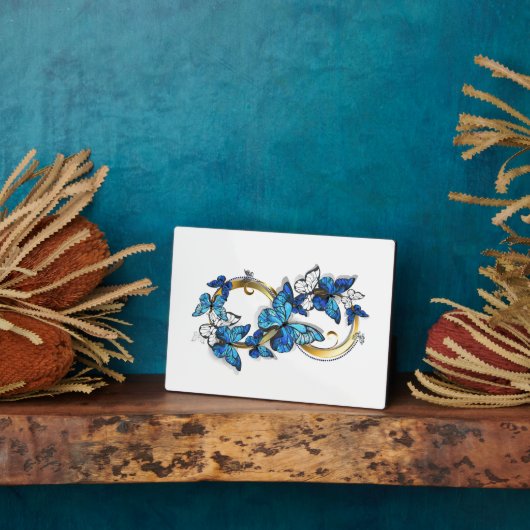 Symbol Infinity of Blue Morpho Butterflies Fotoplatte (Seite)