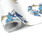 Symbol Infinity of Blue Morpho Butterflies Geschenkpapier (Rolleneckpunkt)