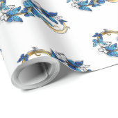 Symbol Infinity of Blue Morpho Butterflies Geschenkpapier (Rolleneckpunkt)